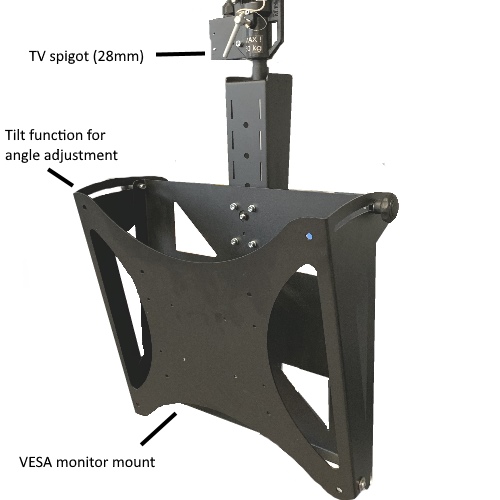 MTS Monitor tv Droparm mit Neigefunktion und VESA 2 500X500 Monitor Halter MTS Droparm Befestigung
